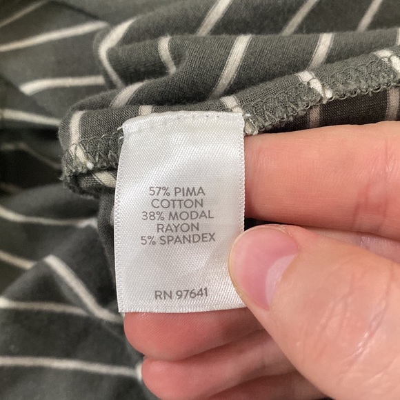 J Jill v-neck cap sleeve striped midi jersey knit t-shirt dress with pockets XS - Picture 8 of 9